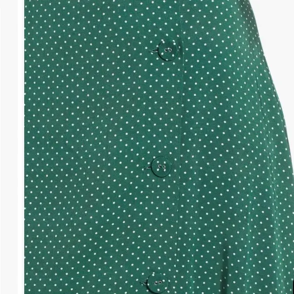 Chelsea 28 Print Midi Skirt Medium Green Eden Dots. Size Medium.