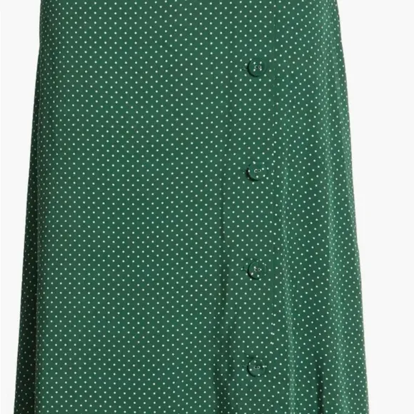 Chelsea 28 Print Midi Skirt Medium Green Eden Dots. Size Medium.