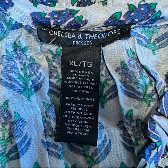 Chelsea &amp; Theodore boho bouquet floral sleeveless maxi dress