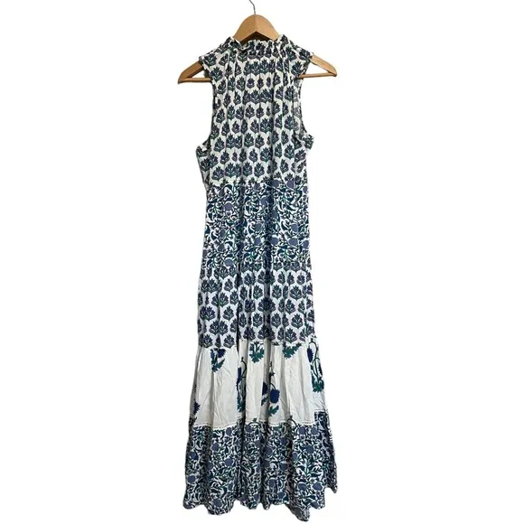 Chelsea &amp; Theodore boho bouquet floral sleeveless maxi dress
