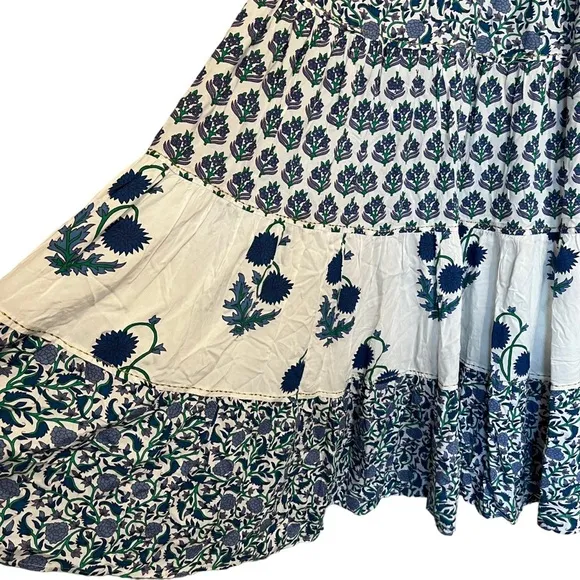 Chelsea &amp; Theodore boho bouquet floral sleeveless maxi dress