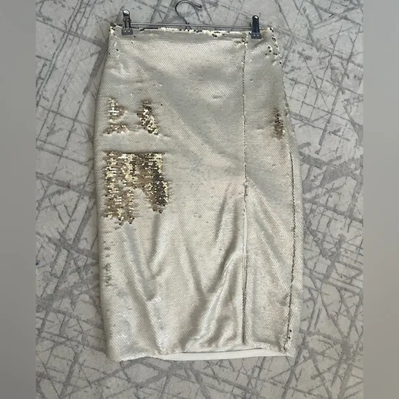 Chelsea &amp; Violet NWT 2-Way Sequin Side Slit Midi Pencil Skirt Size 4