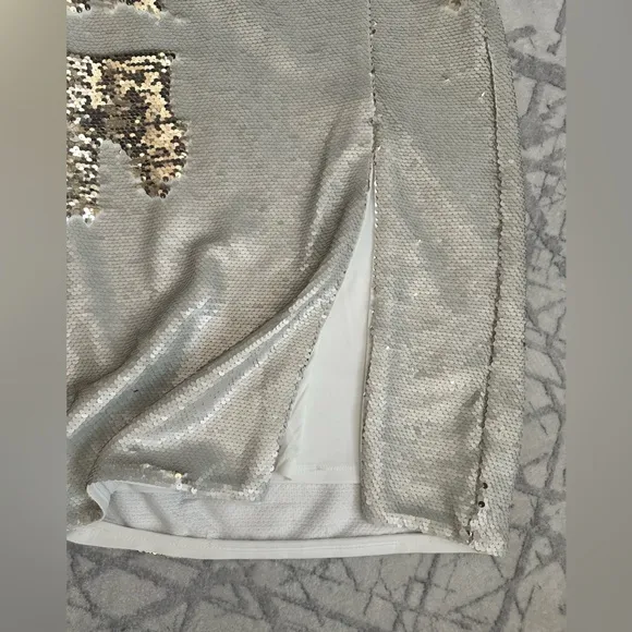 Chelsea &amp; Violet NWT 2-Way Sequin Side Slit Midi Pencil Skirt Size 4
