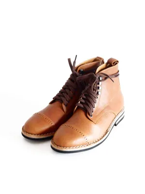 Chevalier Captoe Boots Havana Brown Two Row Stitched