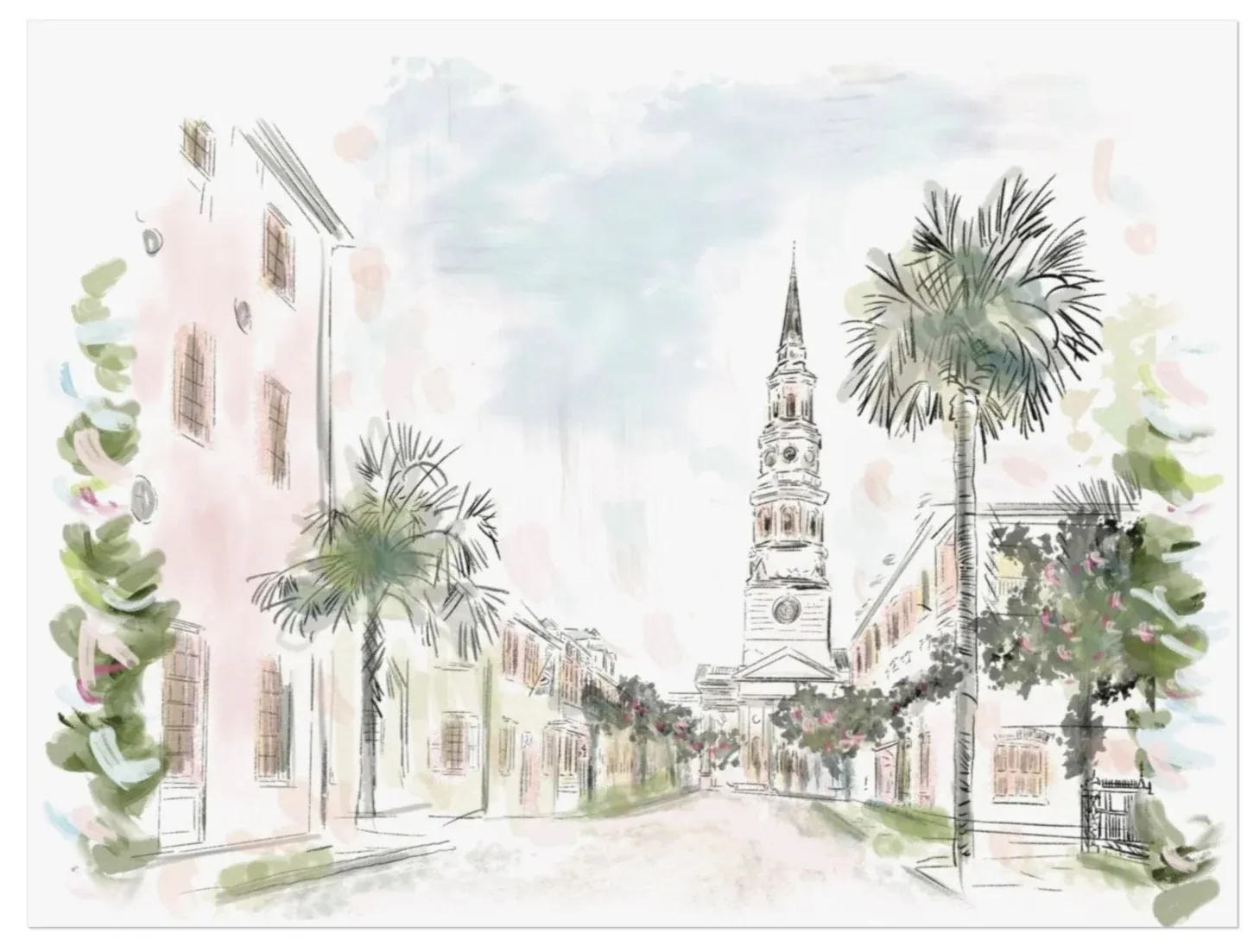 CHURCH ST - CANVAS 30x40 PRINT