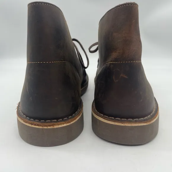 •CLARKS• Dark Brown Leather Bushacre 3 Chukka Boot