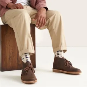 •CLARKS• Dark Brown Leather Bushacre 3 Chukka Boot