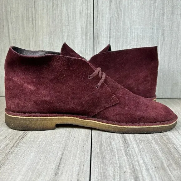 Clark’s Desert Original Chukka Derby Red Wine Suede Boot Casual Shoe Men Size 11