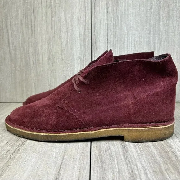 Clark’s Desert Original Chukka Derby Red Wine Suede Boot Casual Shoe Men Size 11