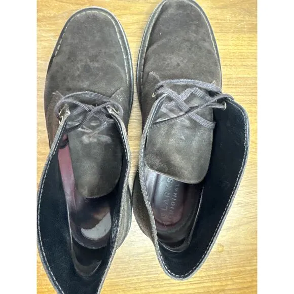 Clarks Originals Brown Desert Chukka Boot 10.5 Mens Leather Stead GUC Crepe Sole