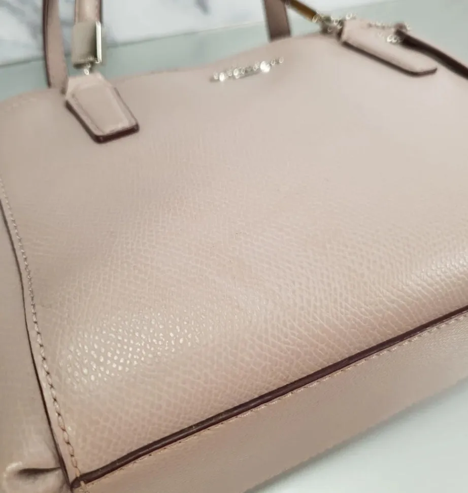 COACH Mini Christie in Taupe Crossgrain Leather Handbag
