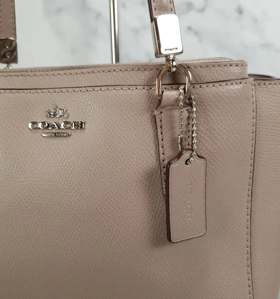 COACH Mini Christie in Taupe Crossgrain Leather Handbag