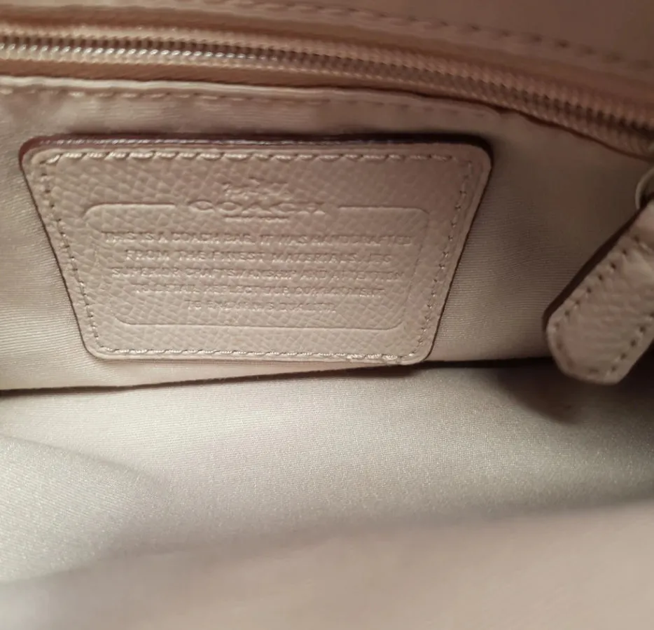 COACH Mini Christie in Taupe Crossgrain Leather Handbag