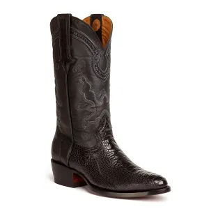 Collin Ostrich Leg Classic Western Boot - Black