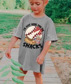 Comfort Colors or Bella Canvas I'm Just Here for the Snacks/Baseball Sister Shirt