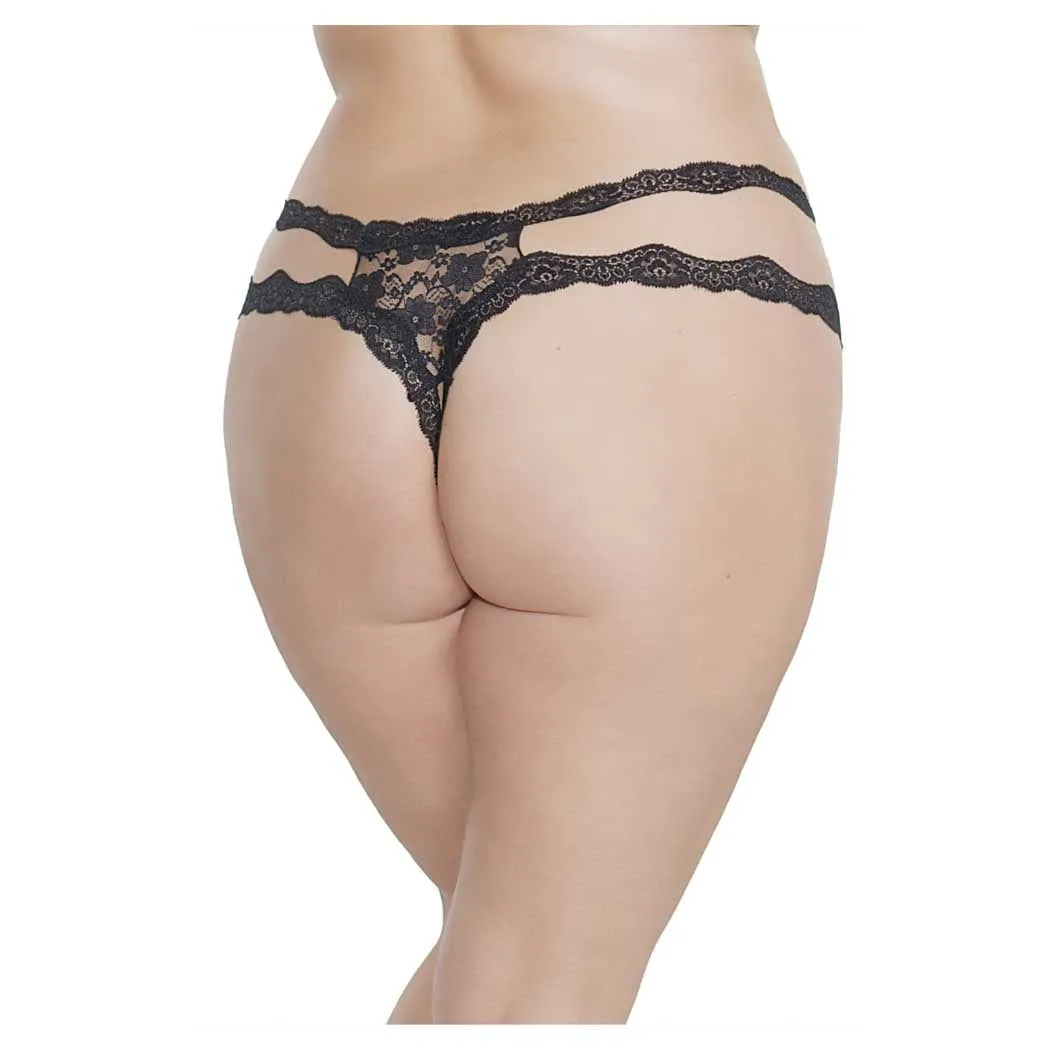 Coquette Petite Peep Crotchless Thong