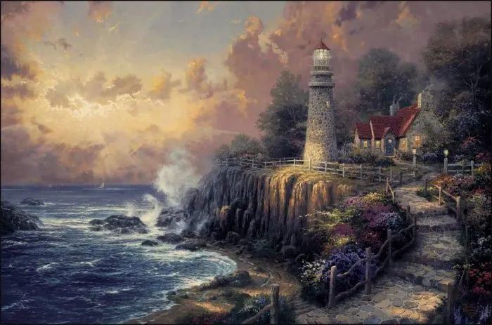 Craft Buddy Paint by Numbers Thomas Kinkade The Light of Peace Canvas Kit