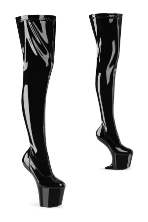 CRAZE-3000 Black Patent Thigh Boot