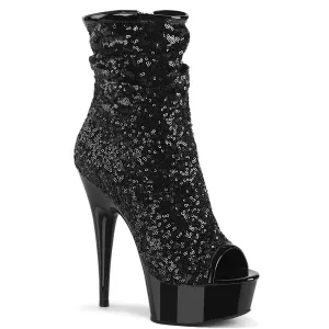 DELIGHT-1008SQ  Black Sequins/Black Matte