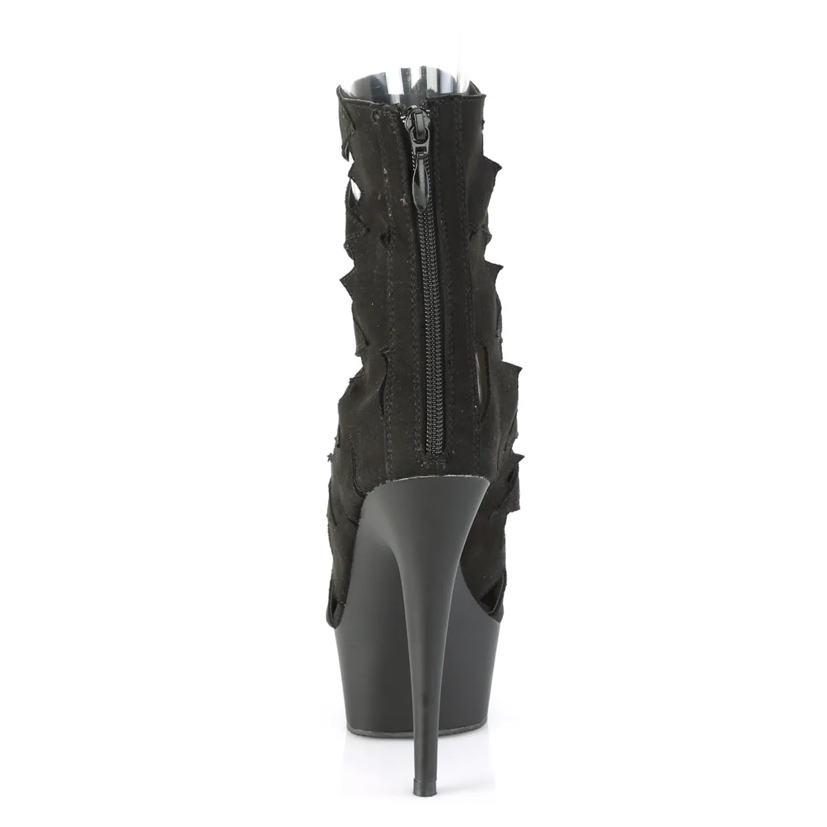 DELIGHT-1014  Black Faux Leather/Black Matte