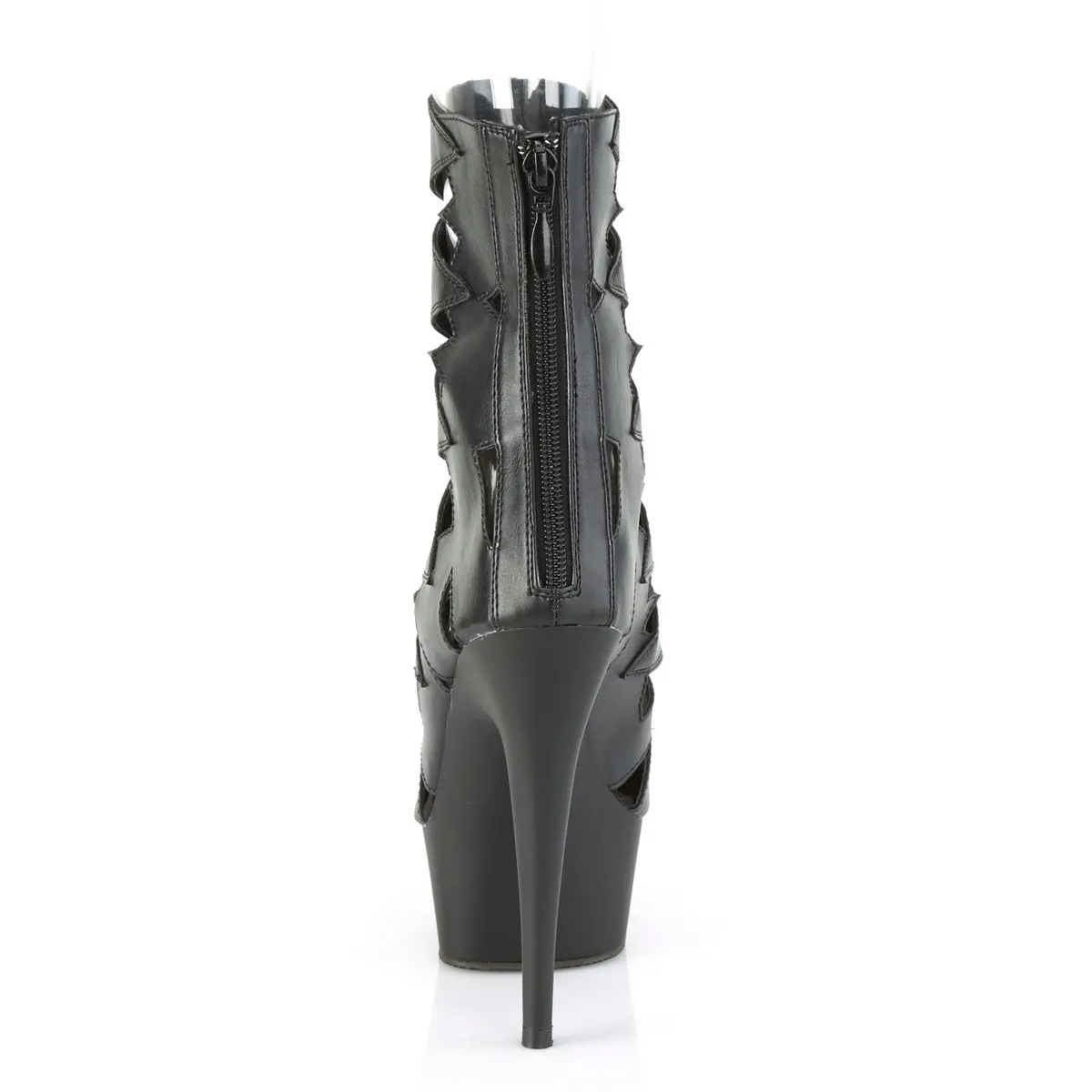 DELIGHT-1014  Black Faux Leather/Black Matte