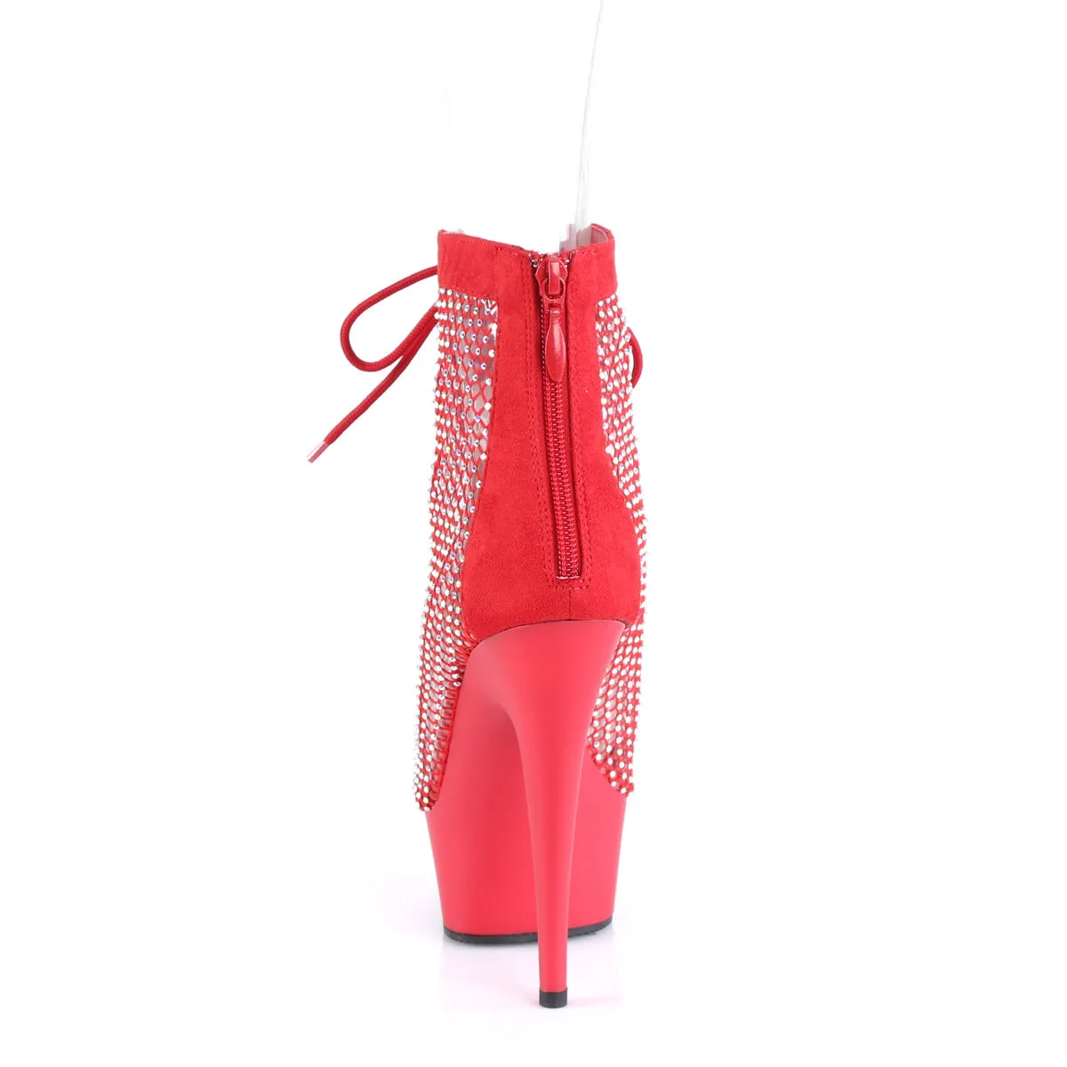 DELIGHT-600-33RM  Red Faux Suede-RS Mesh/Red Matte