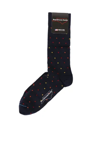 Dots Mid Calf Socks in Navy