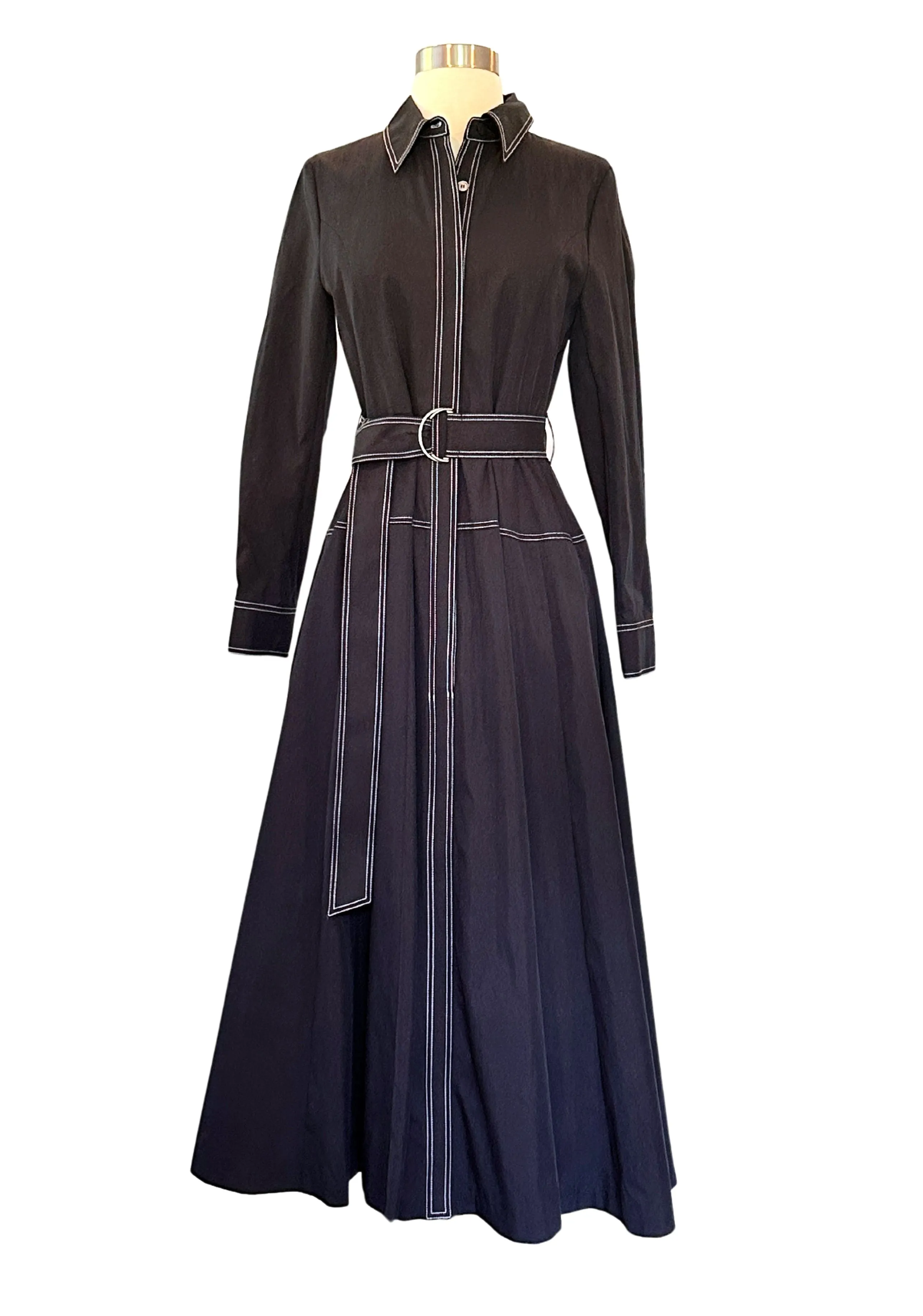 Double Stitch Shirt Dress Marine