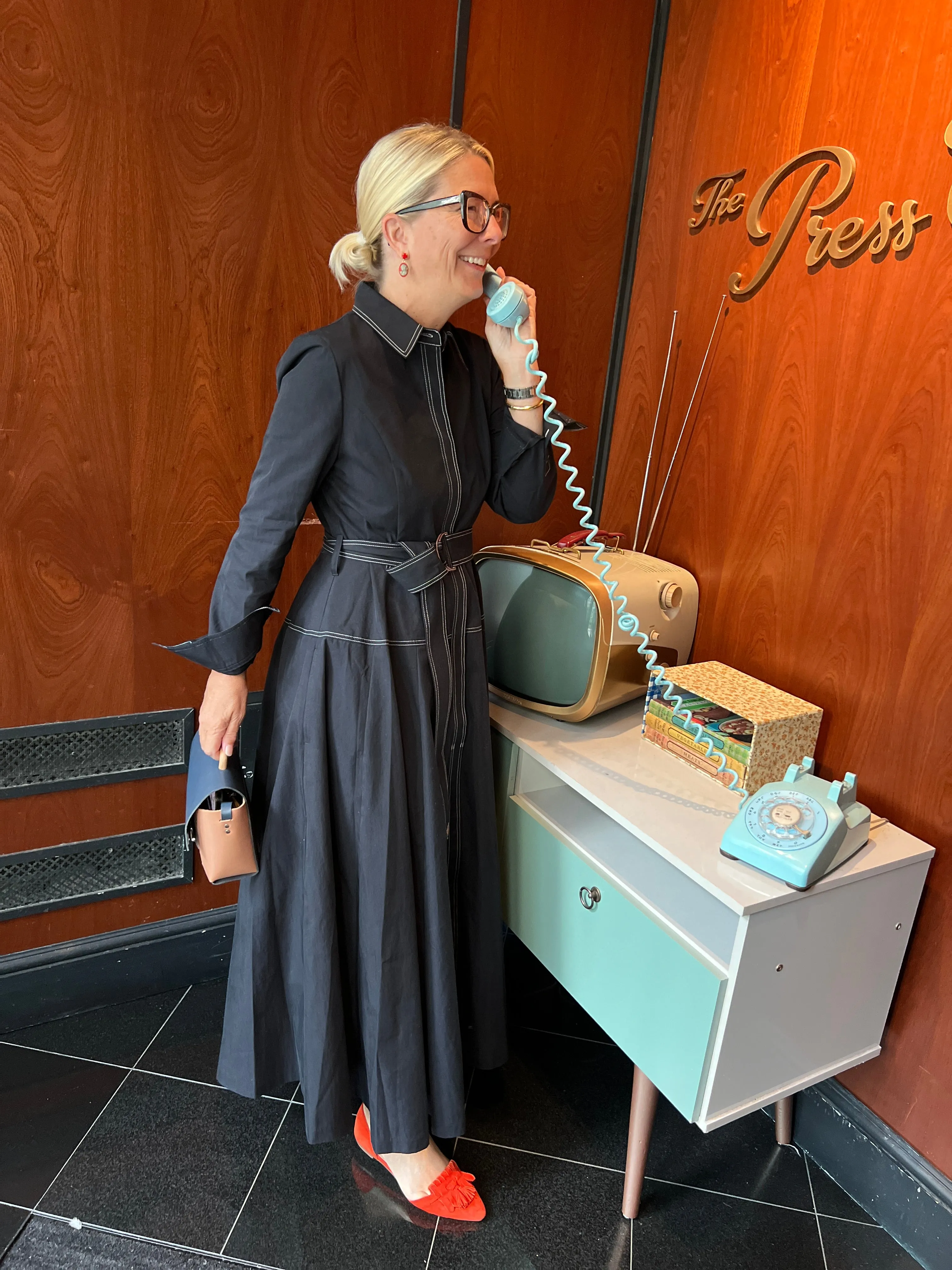Double Stitch Shirt Dress Marine