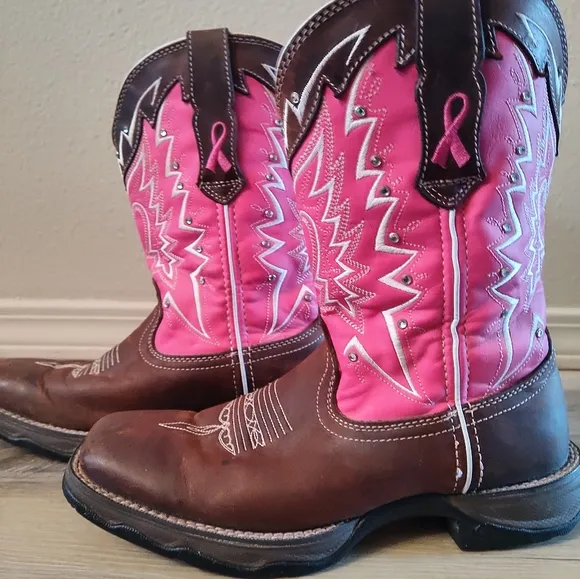 Durango Lady Rebel Pink Ribbon Western Boots Size 7