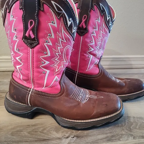 Durango Lady Rebel Pink Ribbon Western Boots Size 7
