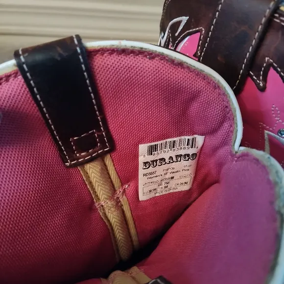 Durango Lady Rebel Pink Ribbon Western Boots Size 7