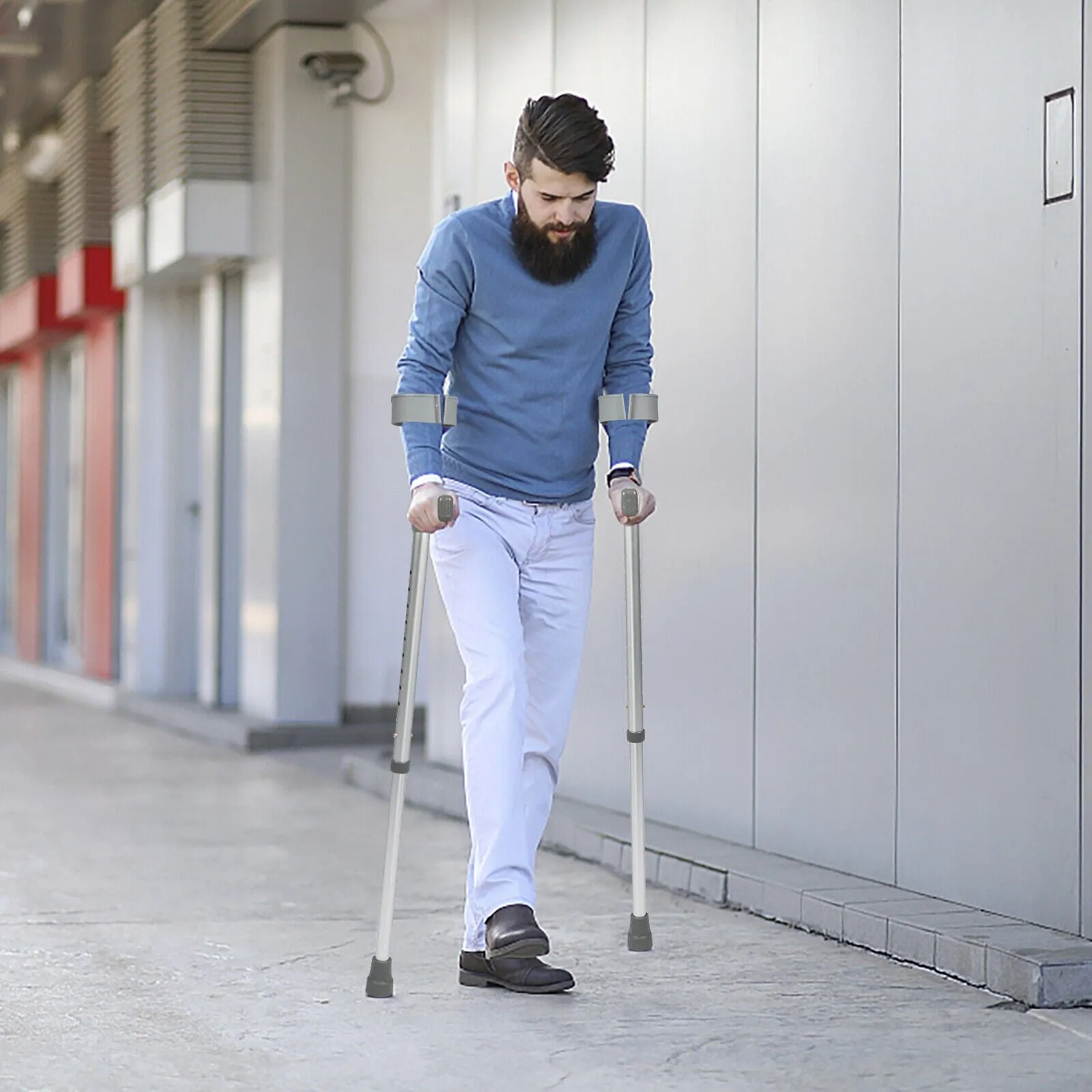 Ergonomic Adult Elderly Walking Mobility Aid Forearm Crutches
