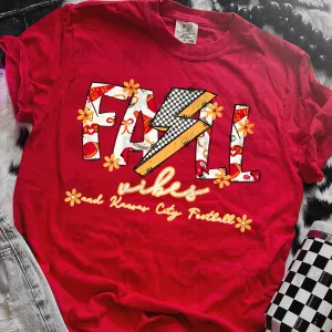 Falls Vibes & Kansas City Football Red Tee