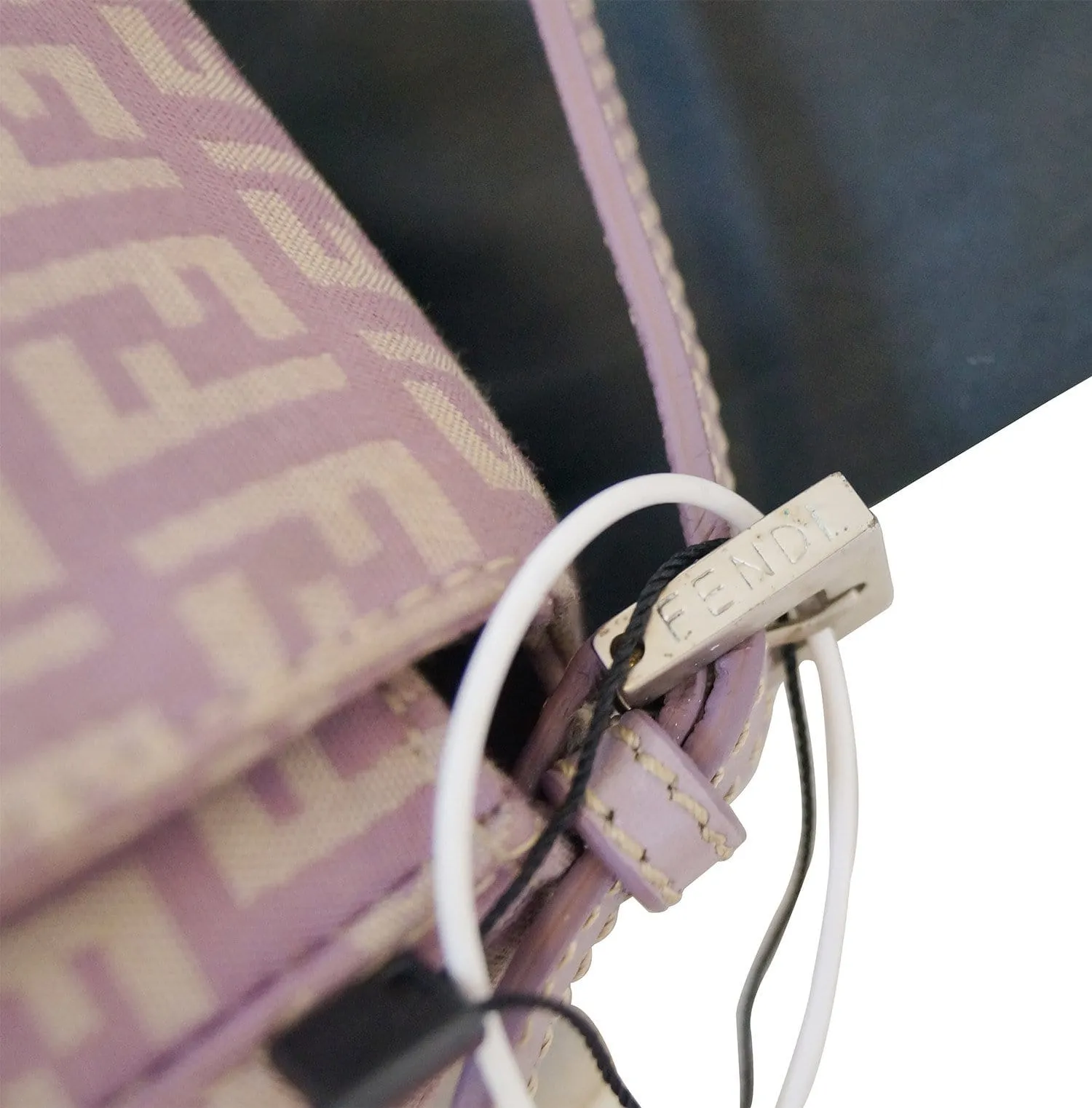 FENDI FF Zucchino Lilac Lavender Baguette Bag - Final Call