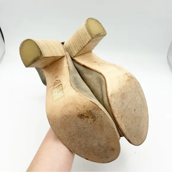 Free People Golden Road Peep Toe Leather Booties ankle Boots 39