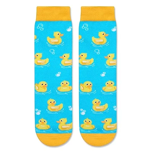 Funny Rubber Duck Gifts for Girls, Duck Socks for Kids 4-10 Years, Cute Lovely Silly Gifts Socks for Girls