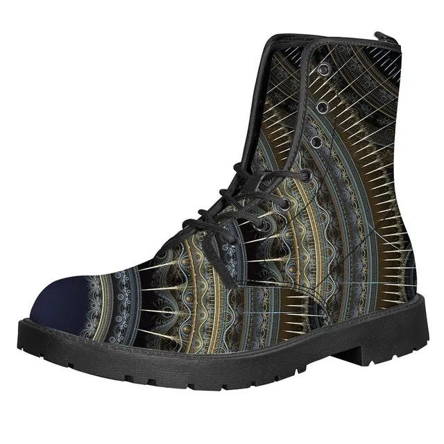 Gears Print Men Boots For Martin Boots Male Shoes Motocycle Boots Warm Ankle Boots Winter Shoes Men Shoe