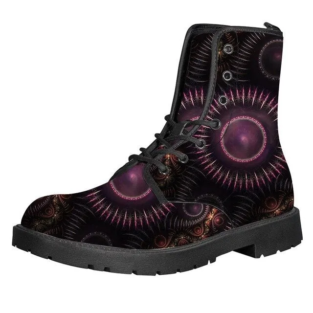 Gears Print Men Boots For Martin Boots Male Shoes Motocycle Boots Warm Ankle Boots Winter Shoes Men Shoe
