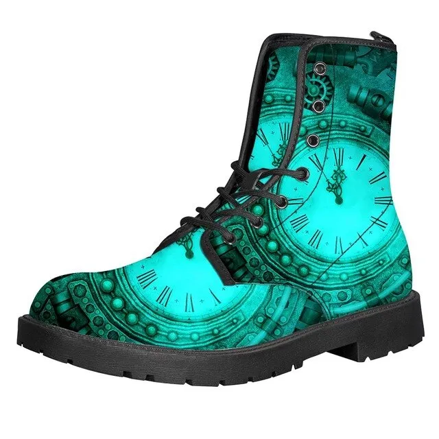 Gears Print Men Boots For Martin Boots Male Shoes Motocycle Boots Warm Ankle Boots Winter Shoes Men Shoe