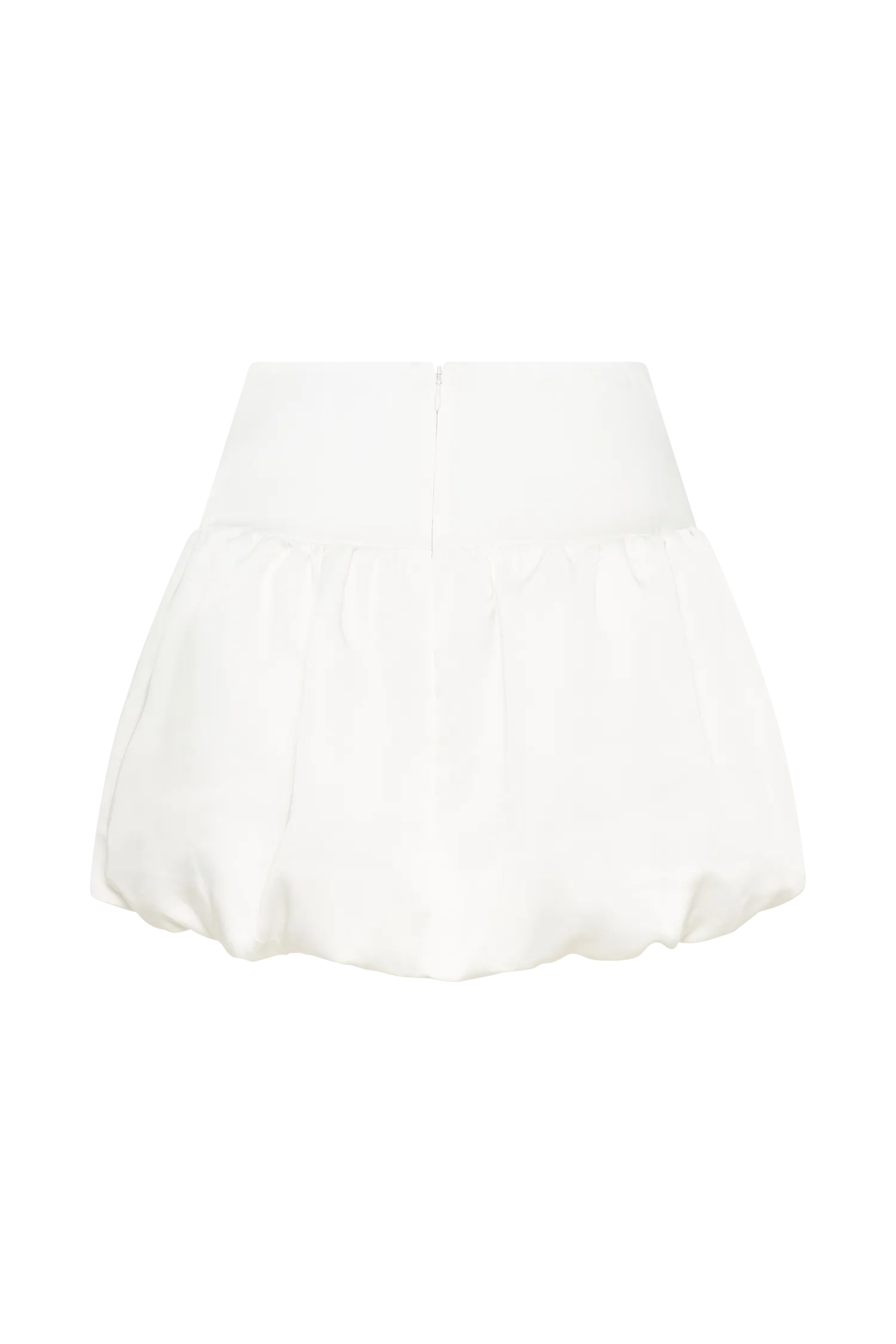Genia Satin Bubble Mini Skirt - White