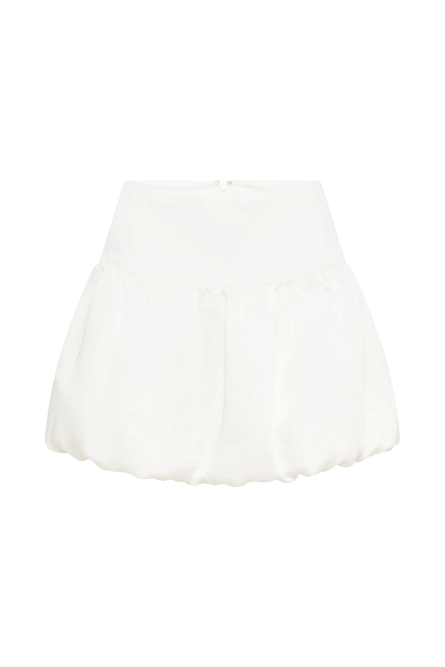 Genia Satin Bubble Mini Skirt - White