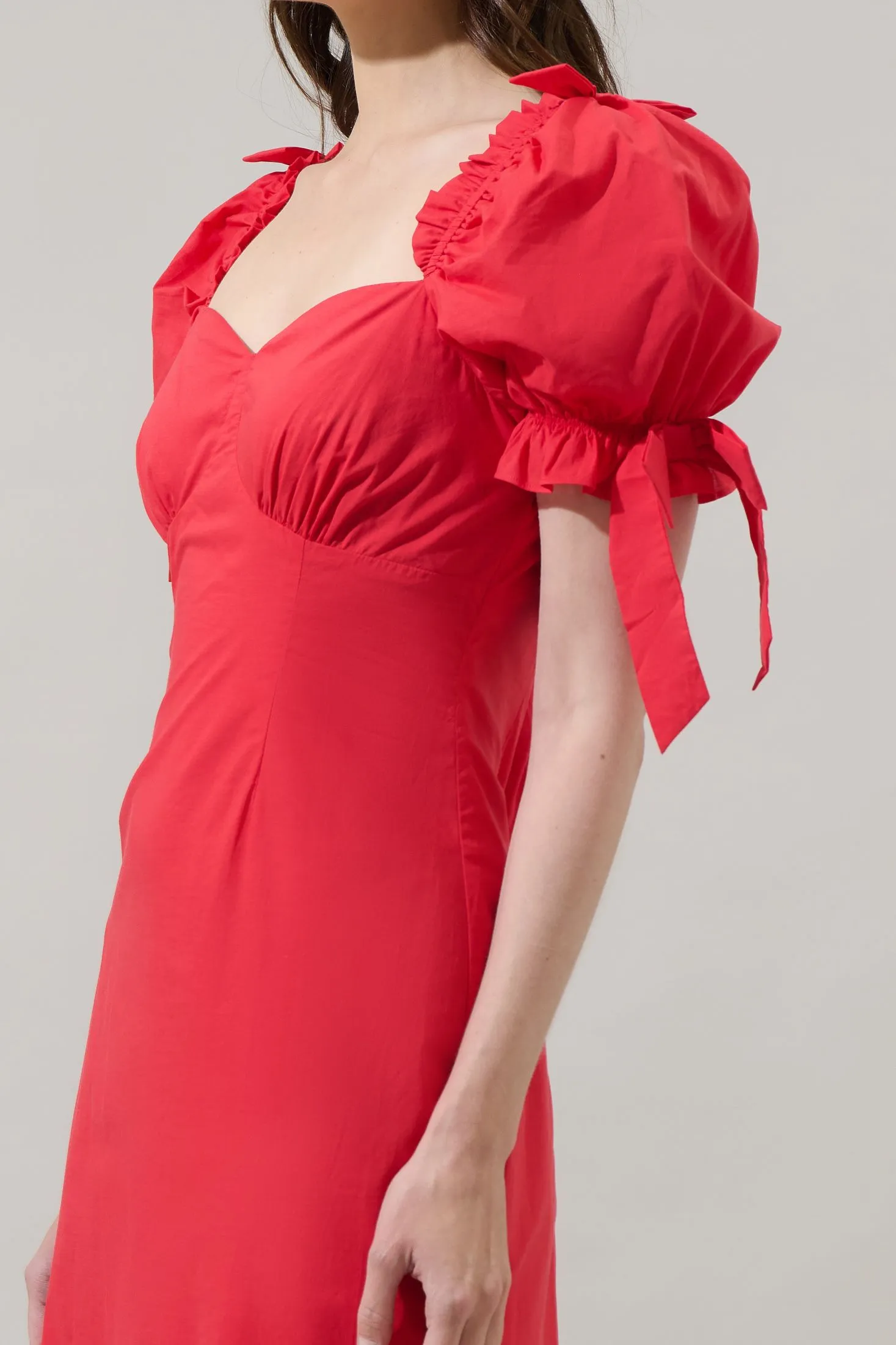 Genola Bows Flared Midi Dress