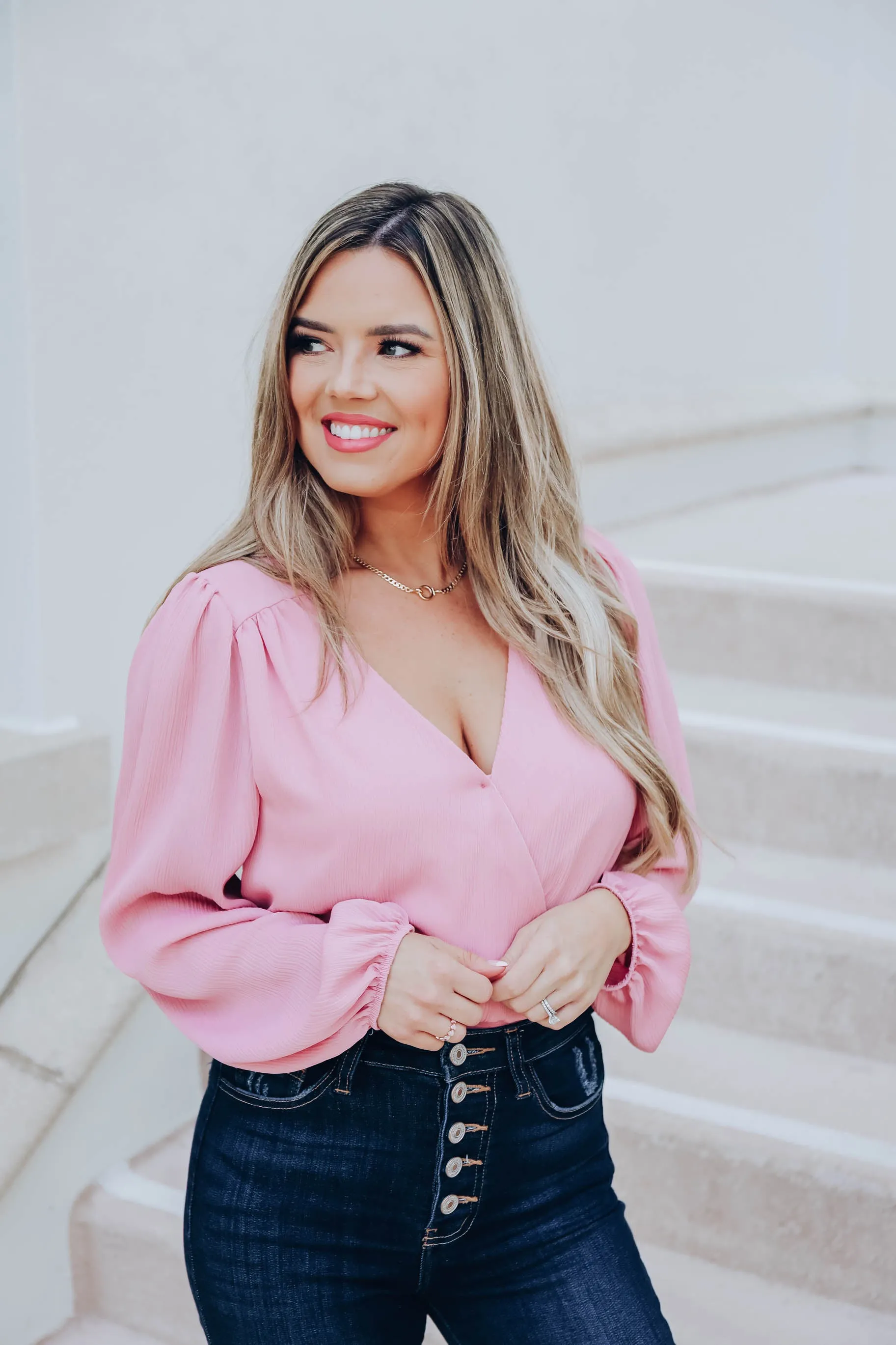 Giada Wrap Chiffon Bodysuit - Mauve