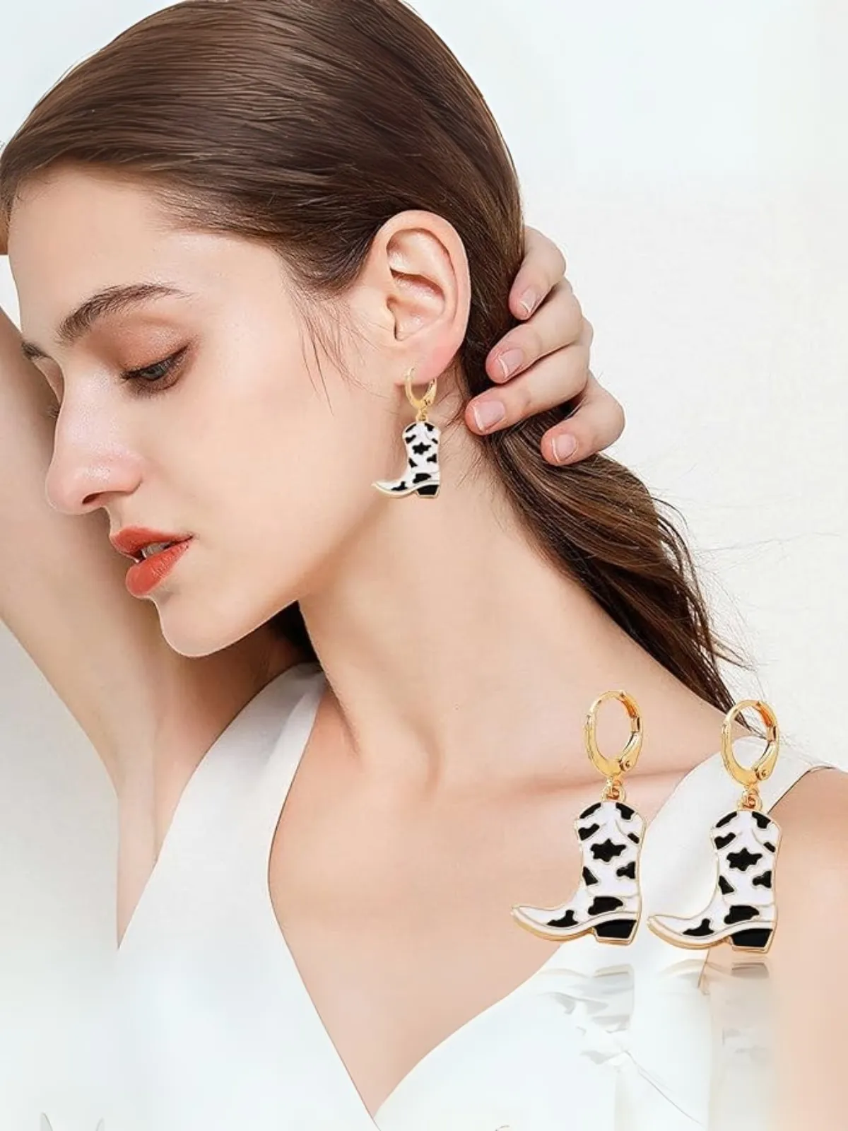 Girls Cowboy Boot Charm Earrings