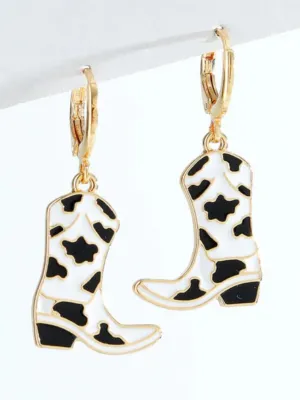 Girls Cowboy Boot Charm Earrings