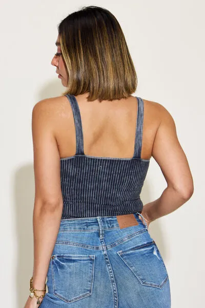 Hazel Blues® |  Zenana Ribbed Washed Square Neck Tank