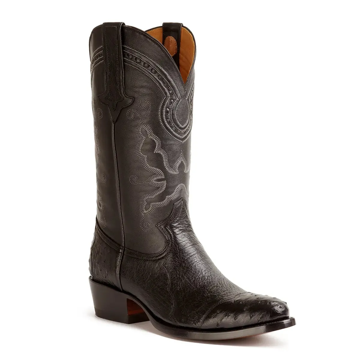 Hidalgo 4 Piece Ostrich Classic Western Boot - Black