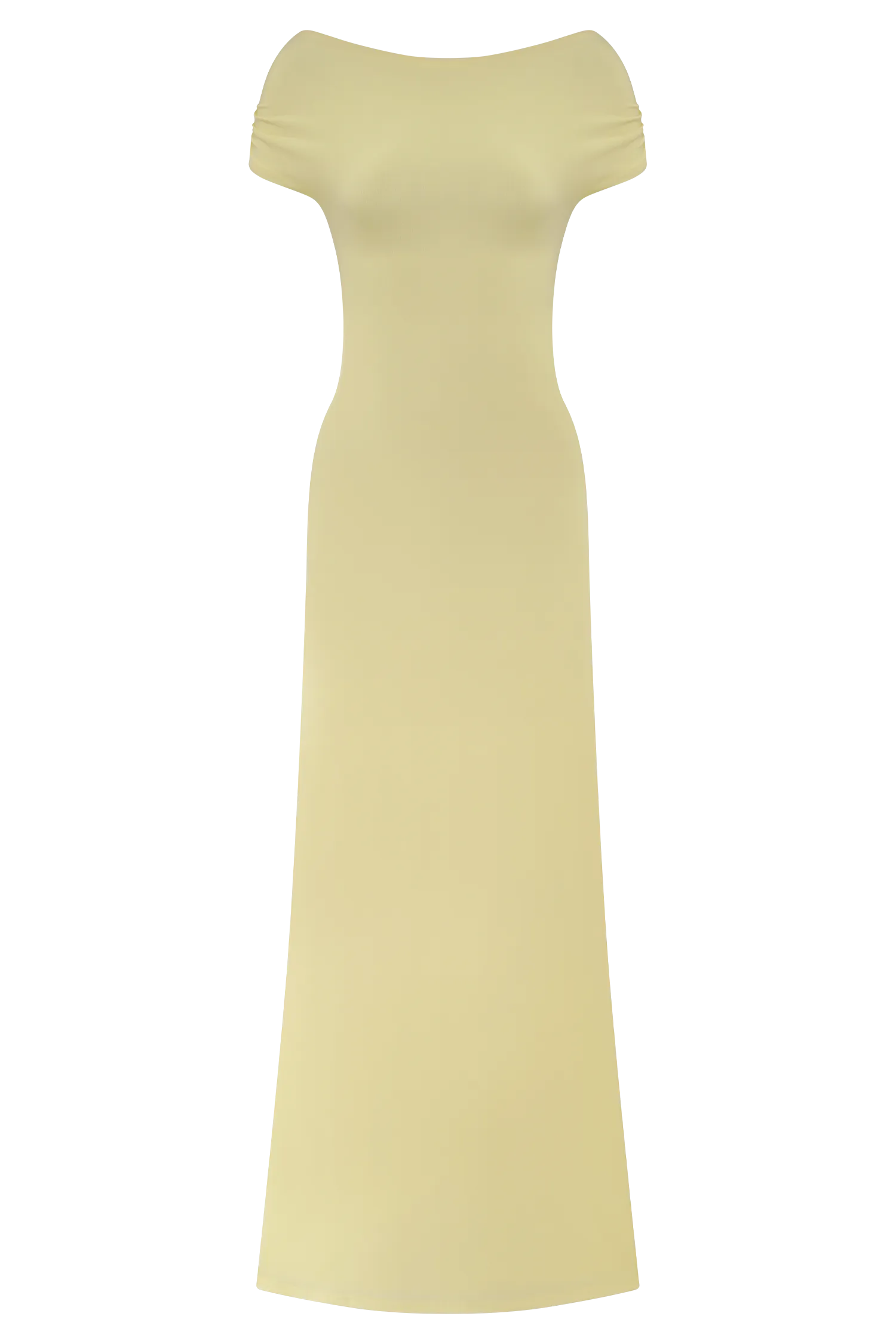 Imogen Off Shoulder Slinky Maxi Dress - Lemon