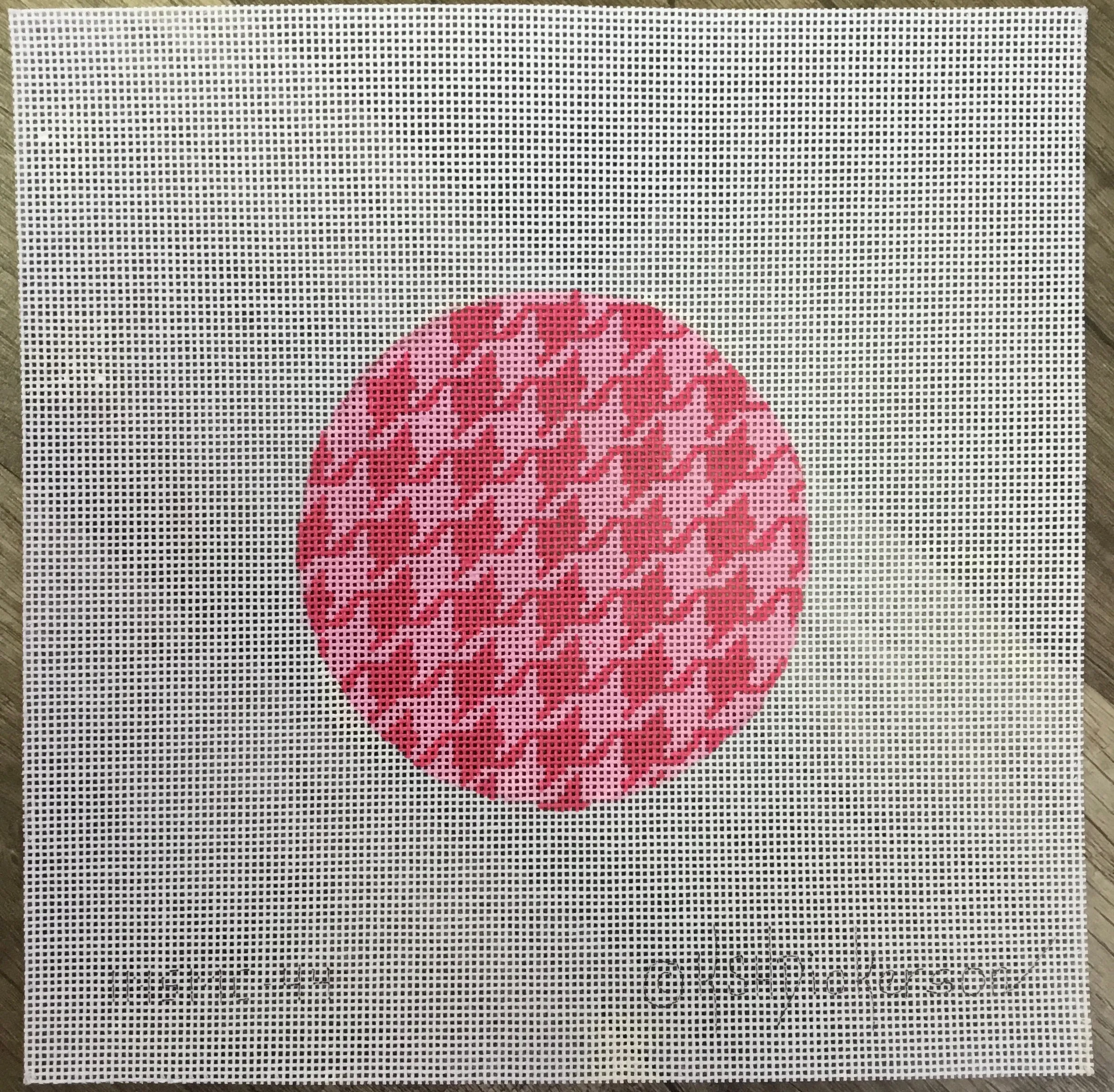 INSMC-44 - Houndstooth – hot pink & light pink w/ bright lime letter
